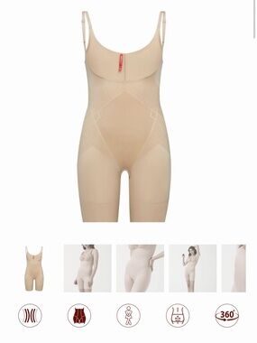 Sz L Spanx⭐️Like New Open Bust Nude Body Bodysuit Shaper